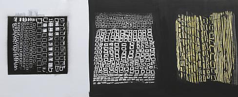 O.T. | 2019 | Ritzung | Acryl Wachskreide Papier | 22x50cm